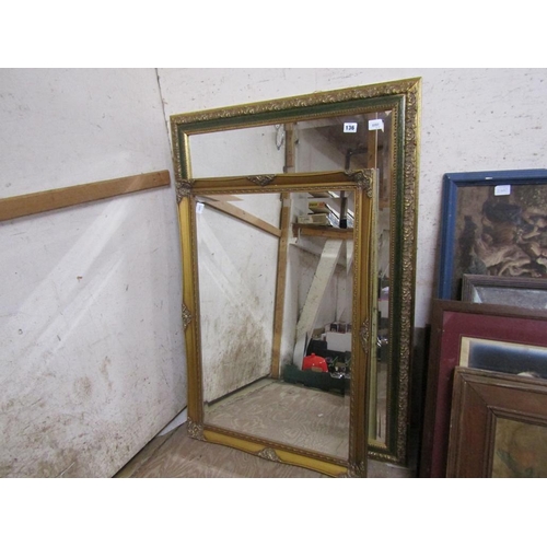 136 - TWO GILT FRAMED MIRRORS