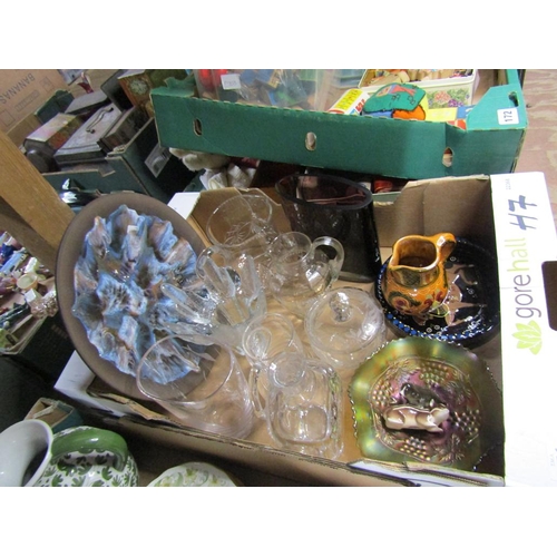 171 - BOX OF MIXED GLASSWARE ETC