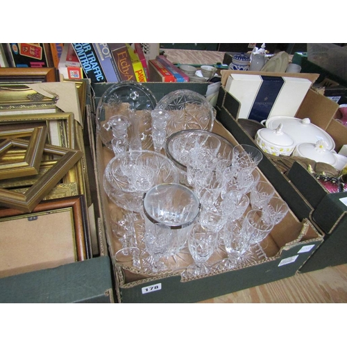 178 - BOX OF CUT GLASS