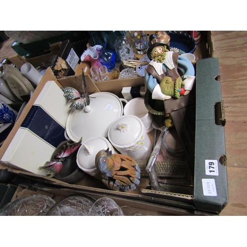 179 - BOX OF MIXED CHINA AND PLATE