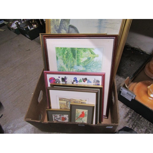 337 - BOX OF PICTURES AND PRINTS