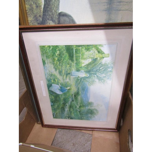337 - BOX OF PICTURES AND PRINTS