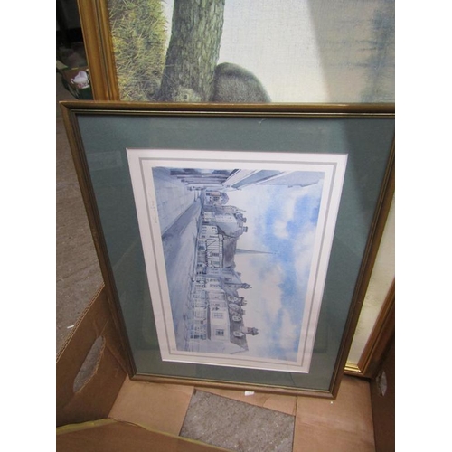 337 - BOX OF PICTURES AND PRINTS