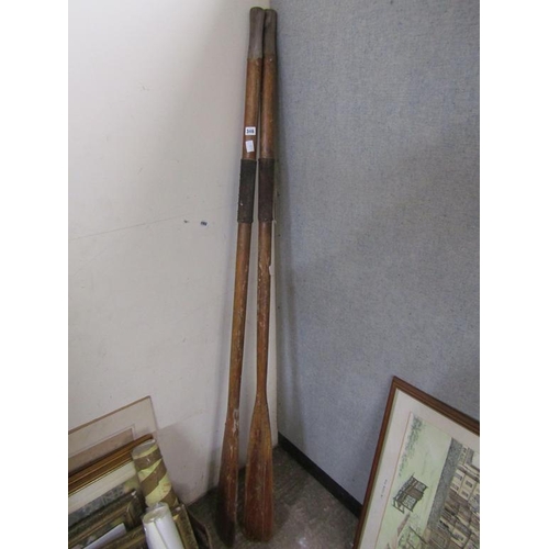 346 - WOODEN OARS