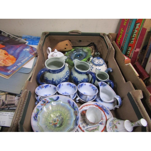 354 - BOX OF BLUE AND WHITE CHINA ETC