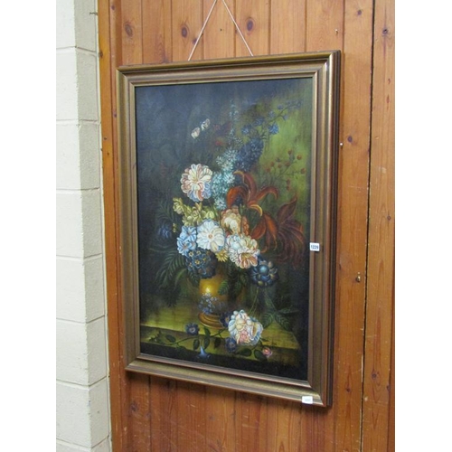 1229 - ADONIS - VASE OF SUMMER FLOWERS, SIGNED OIL ON CANVAS, FRAMED