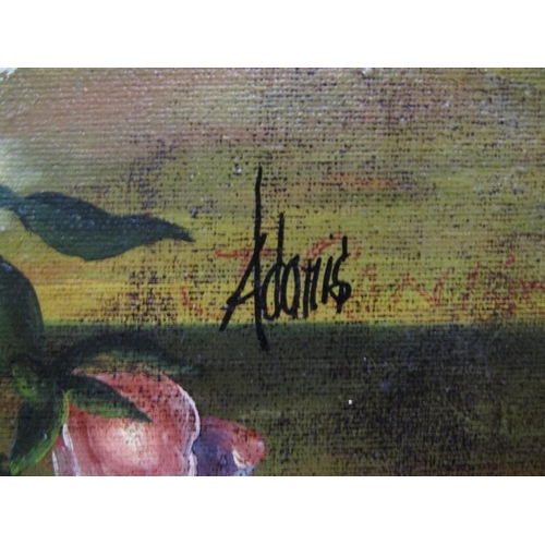 1229 - ADONIS - VASE OF SUMMER FLOWERS, SIGNED OIL ON CANVAS, FRAMED