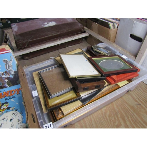 217 - BOX OF PICTURE FRAMES