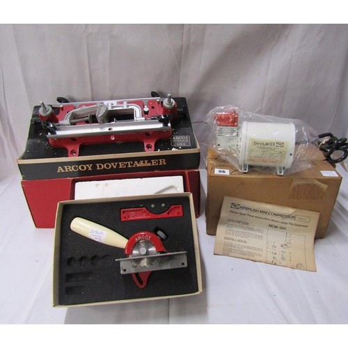 56 - ARCOY DOVETAILER; RUBBER CLEAR PUMP AND ARCOY RABBETTER