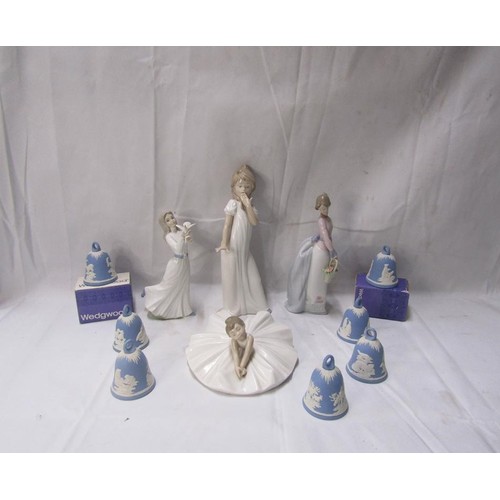 50 - LLADRO/NAO FIGURES; WEDGWOOD BELLS
