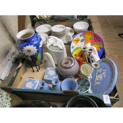 111 - BOX OF MIXED CHINA TO INCL WEDGWOOD