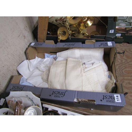 114 - BOX OF LINEN