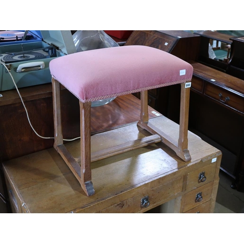 593 - EARLY 20C OAK DRESSING TABLE STOOL