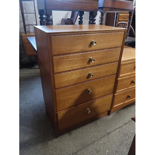 765 - TEAK FIVE DRAWER CHEST