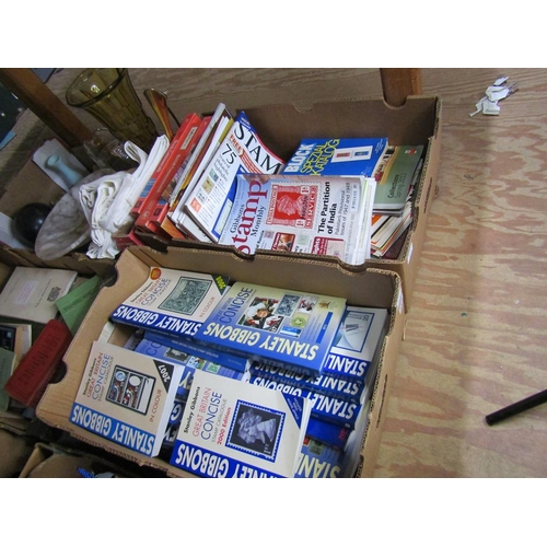 268 - TWO BOXES OF STAMP BOOKS AND MAGAZINES