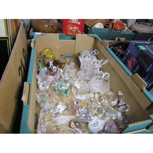 272 - BOX OF PAPERWEIGHTS AND GLASS