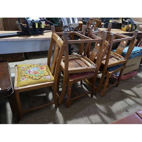 803 - FIVE 1930s OAK DINING CHAIRS