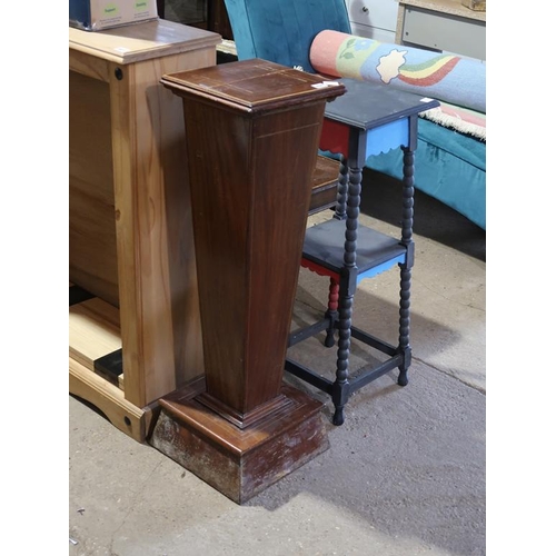 806 - EDWARDIAN PLANT STAND AND A PAINTED PLANT STAND