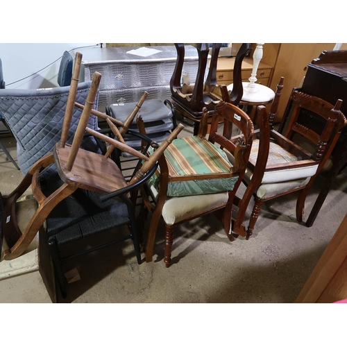 864 - SIX MISC. DINING CHAIRS