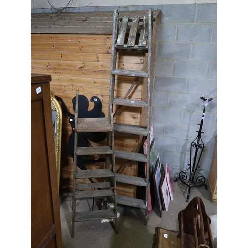 890 - TWO PAIRS OF WOODEN STEPS