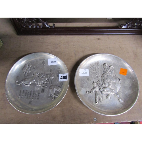 408 - TWO REPRODUCTION ORIENTAL DISHES