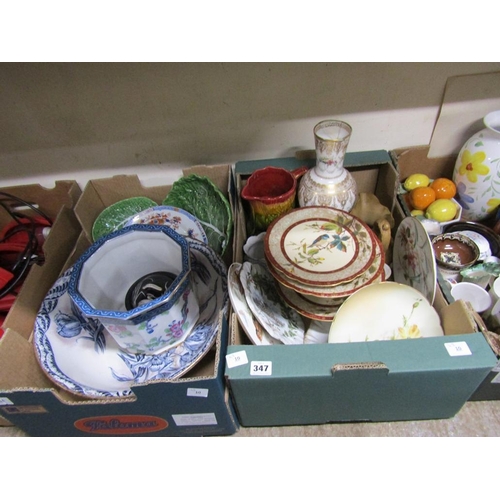 347 - TWO BOXES OF MIXED CHINA TO INCL B&W