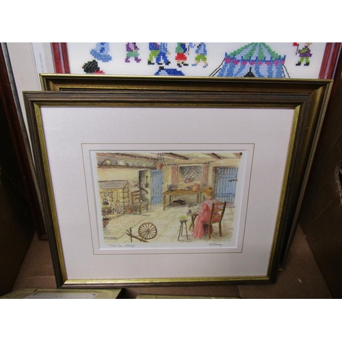 388 - BOX OF MIXED PICTURES AND PRINTS