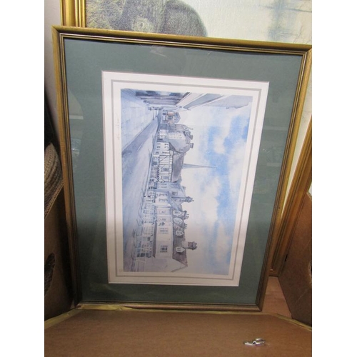 388 - BOX OF MIXED PICTURES AND PRINTS