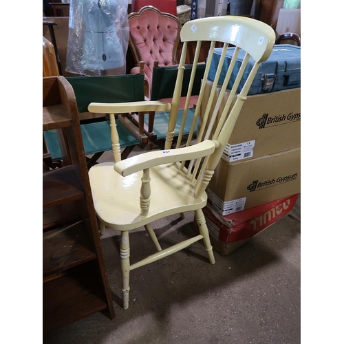 637 - VICTORIAN PAINTED WINDSOR ARMCHAIR