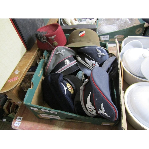478 - BOX OF GERMAN MILITARY HATS
