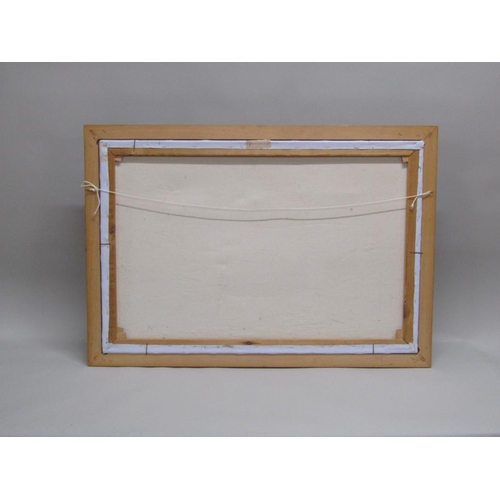 1205 - SIGNED INDISTINCTLY - PARISIAN STREET VIEW, OIL ON CANVAS, FRAMED