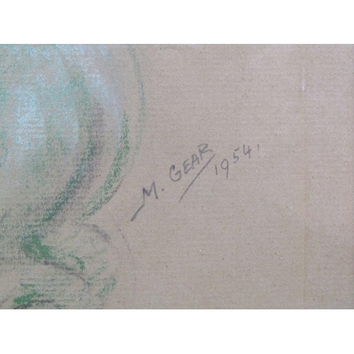 1210 - M GEAR - 'PANDA' & UN-NAMED CAT, SIGNED WATERCOLOUR, F/G