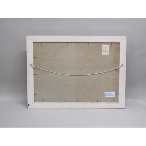 1211 - W GENGE - SANTORINI GREECE, SIGNED OIL ON BOARD, FRAMED