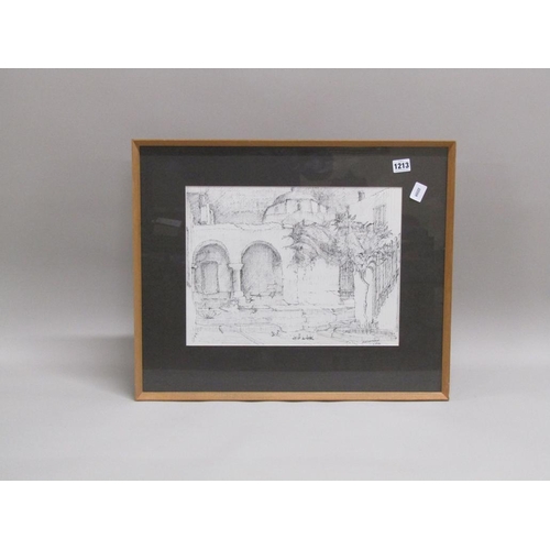 1213 - WILLIAM GENGE - MIDDLE EASTERN TOWN SCENE, B&W