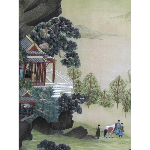 1214 - CHINESE NEEDLEWORK AND WATERCOLOUR, F/G