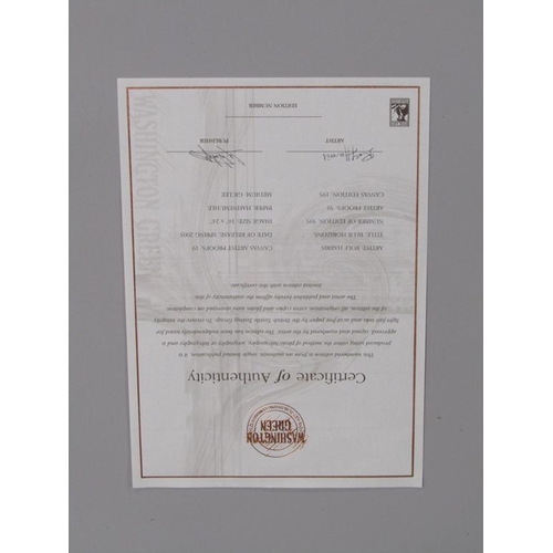 1217 - ROLF HARRIS - BLUE HORIZONS, SIGNED COLOURED LIMITED EDITION ARTIST PROOF PRINT, F/G, WITH CERTIFICA... 