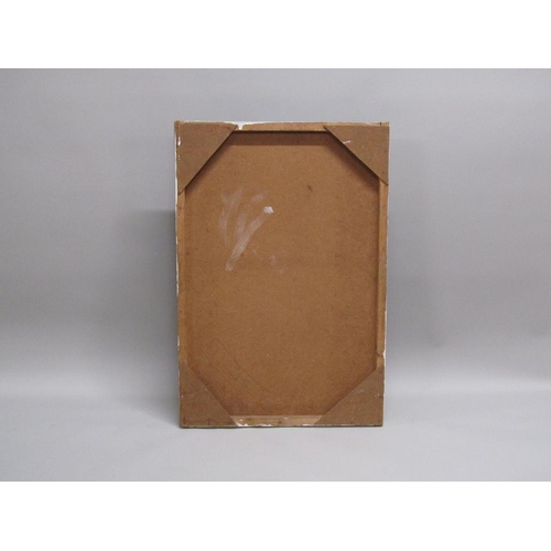 1220 - UNSIGNED - ABSTRACT SURREALIST HUMAN FACE, OIL ON BOARD, UNFRAMED