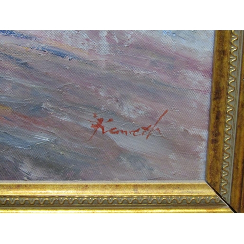 1222 - SIGNED INDISTINCTLY - THE ARC DE TRIOMPHE, SIGNED OIL ON CANVAS, FRAMED