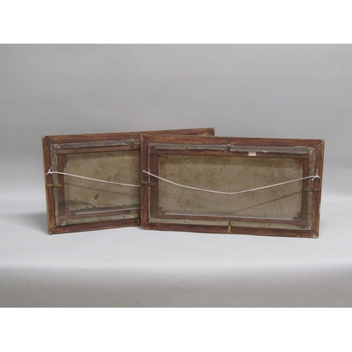 1223 - UNSIGNED LATE 19C/EARLY 20C - PAIR, LANDSCAPES WITH CHURCH SPIRES & CORNFIELD, OIL ON CANVAS, BOTH F... 