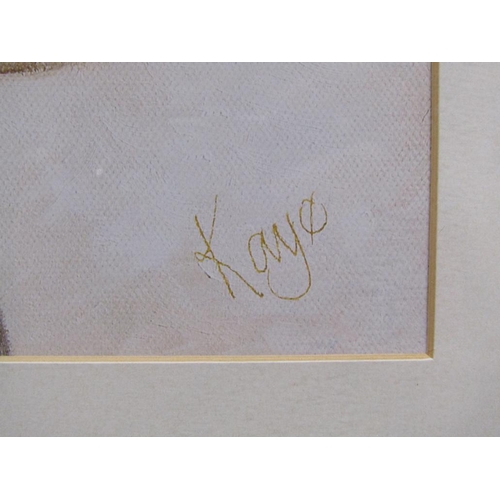 1225 - KAYE - FLOWER, COLOURED PRINT, F/G