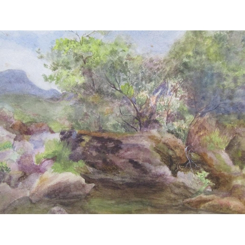1229 - UNSIGNED - ROCKY POOL, WATERCOLOUR, F/G