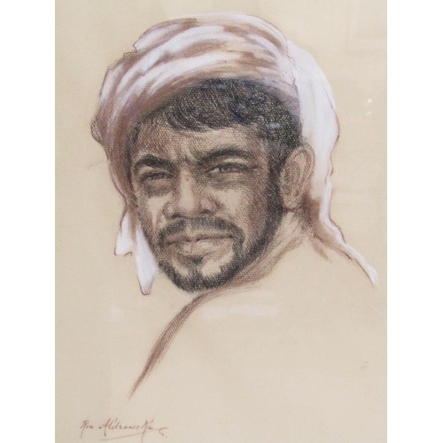 1231 - RIA ALDROWSKI - TWO ARAB GENTLEMAN, WATERCOLOURS, F/G