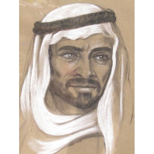 1231 - RIA ALDROWSKI - TWO ARAB GENTLEMAN, WATERCOLOURS, F/G