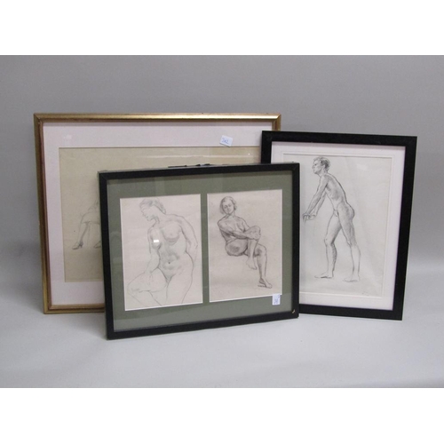 1239 - FOUR PENCIL SKETCHES - NUDE LADIES