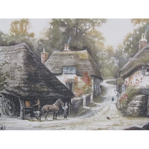 1243 - HENRY G WALKER - PAIR, 19C BLACKSMITH & CHURCH LANE, F/G COLOURED PRINTS