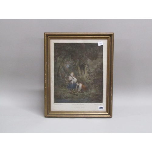 1248 - COLOURED PRINT - GATHERING WOOD