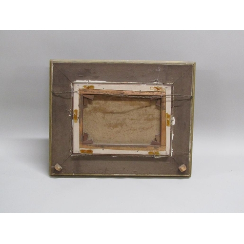 1249 - SIGNED INDISTINCTLY - SUMMER TIME LANDSCAPE WITH DISTANT SEA, OIL ON CANVAS, FRAMED