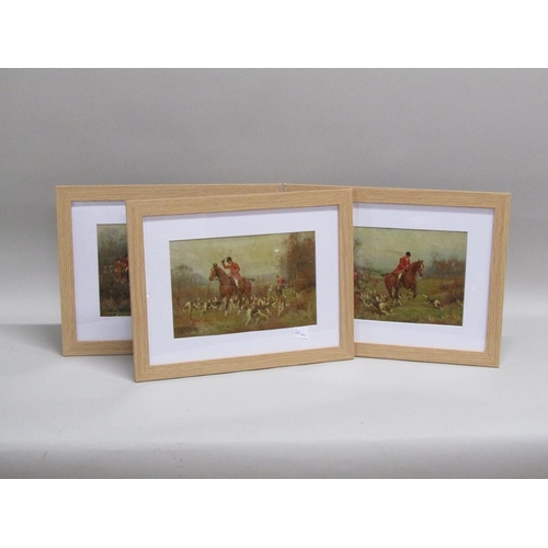 1254 - FOUR F/G J S SANDERSON WELLS OELOGRAPHS - HUNTING PRINTS