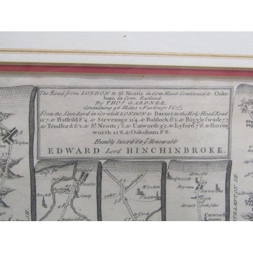 1255 - LONDON TO ST. NEOTS MOUNTED ROAD MAP - EDWARD LORD HITCHINBROKE, F/G