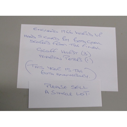 1257 - F/GH SIGNED PHOTOGRAPH OF THE 1966 WORLD CUP - SIGNED BY GEOFF HURST & MARTIN PETERS